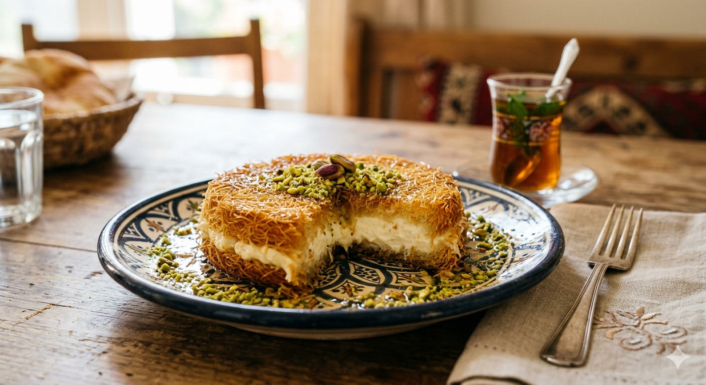 الكنافة بالكريمة