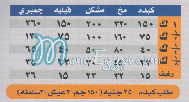 2 \1   kebda menu Egypt