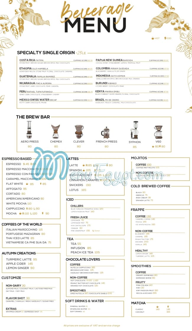 30NORTH menu