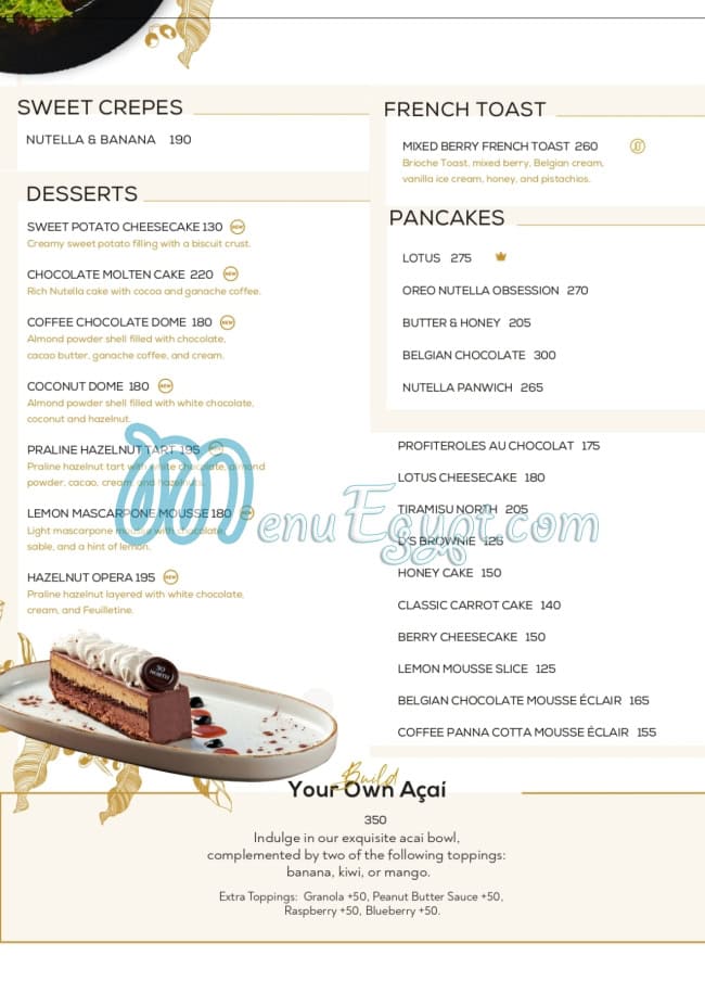 30NORTH delivery menu