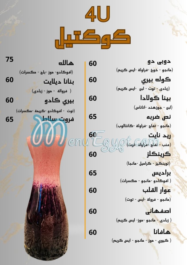 4U menu Egypt 8