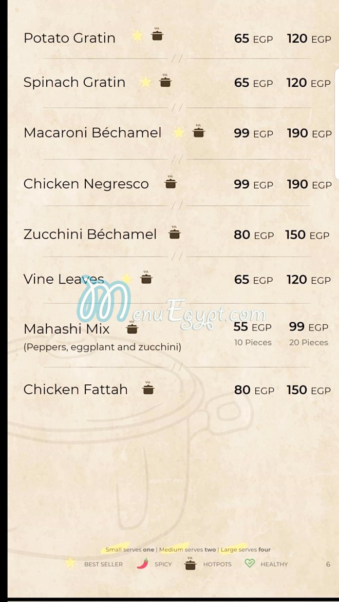 Apron delivery menu