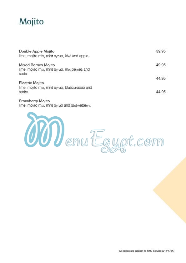 Brio Restaurant menu Egypt 1