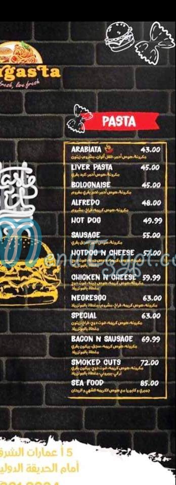 Burgasta menu