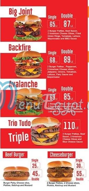 Burger Joint delivery menu