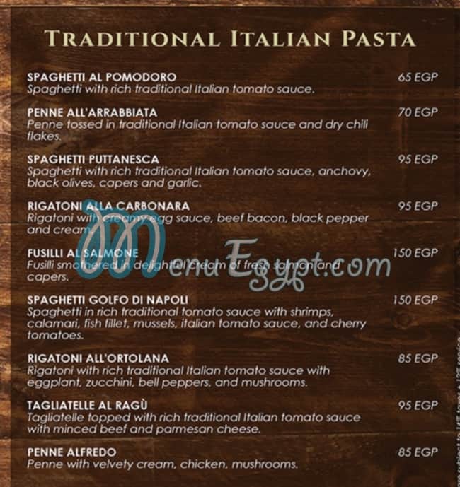 Casareccio menu Egypt 2