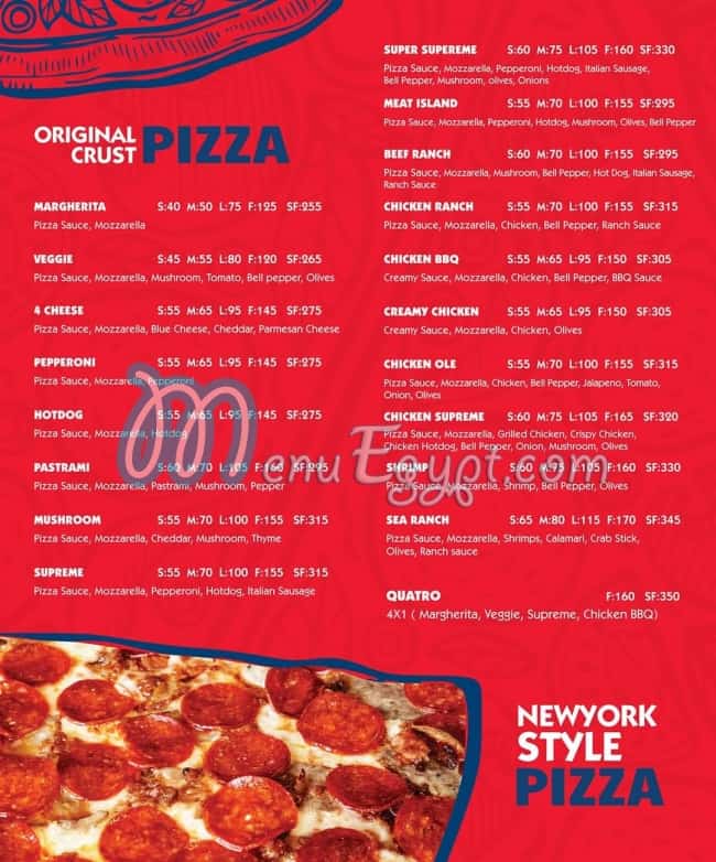 Castro Pizza menu Egypt