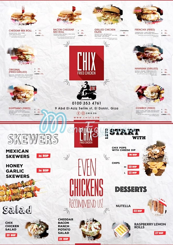 Chix menu