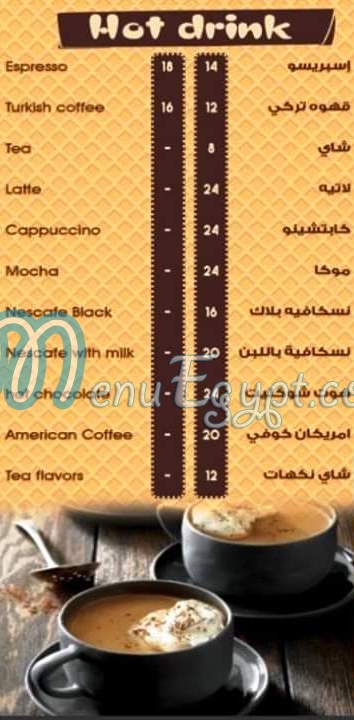 Chocoland menu Egypt