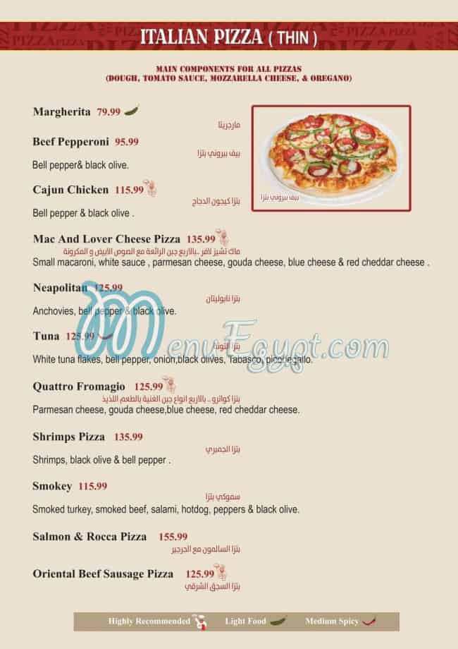 Cuisinier menu prices