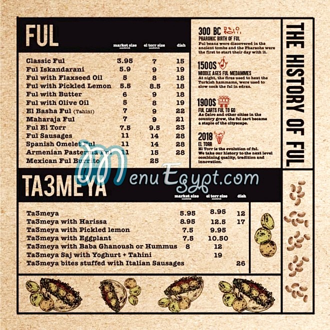 El Torr menu