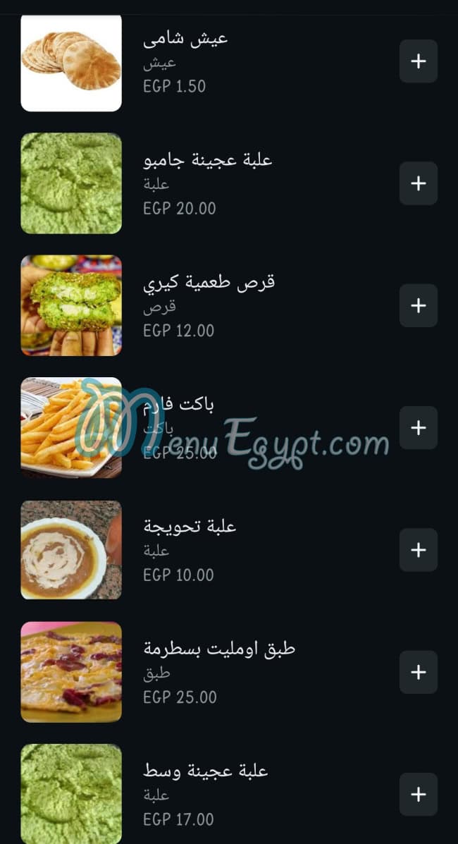 Elwahy menu Egypt 2