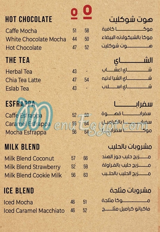 Espresso lab menu Egypt