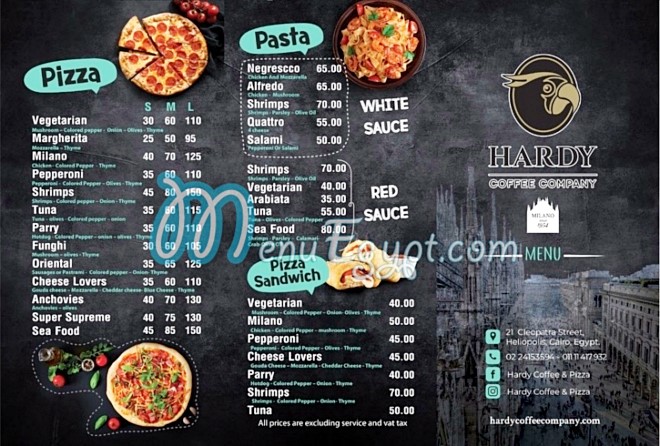 Hardy menu