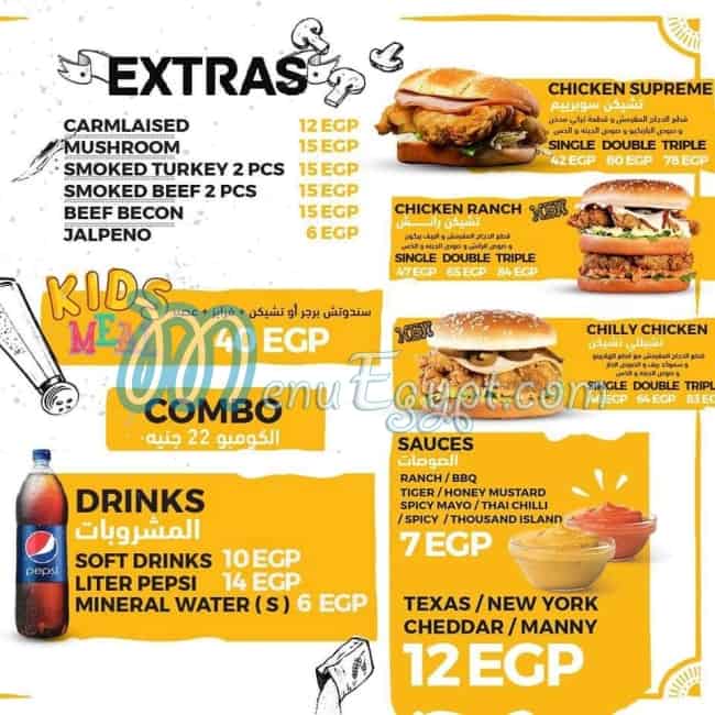 Manny's Burger delivery menu