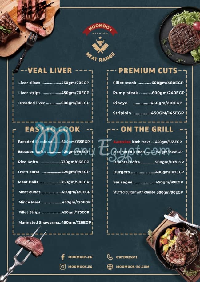 Moomoo's menu