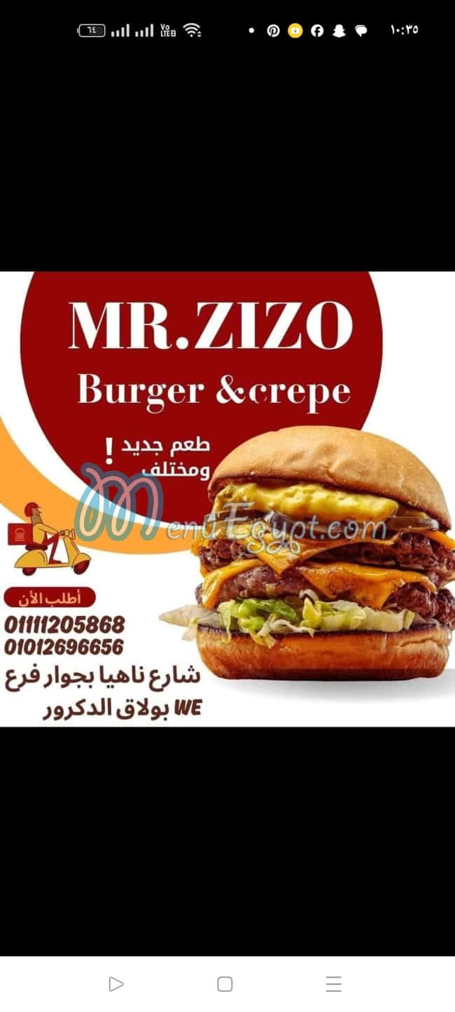 Mr zizo menu Egypt