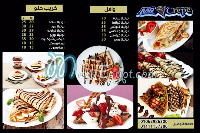 Mr.crepe menu Egypt