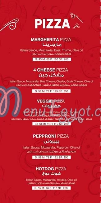 Newyork Pizza menu