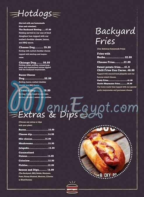 The Backyard online menu