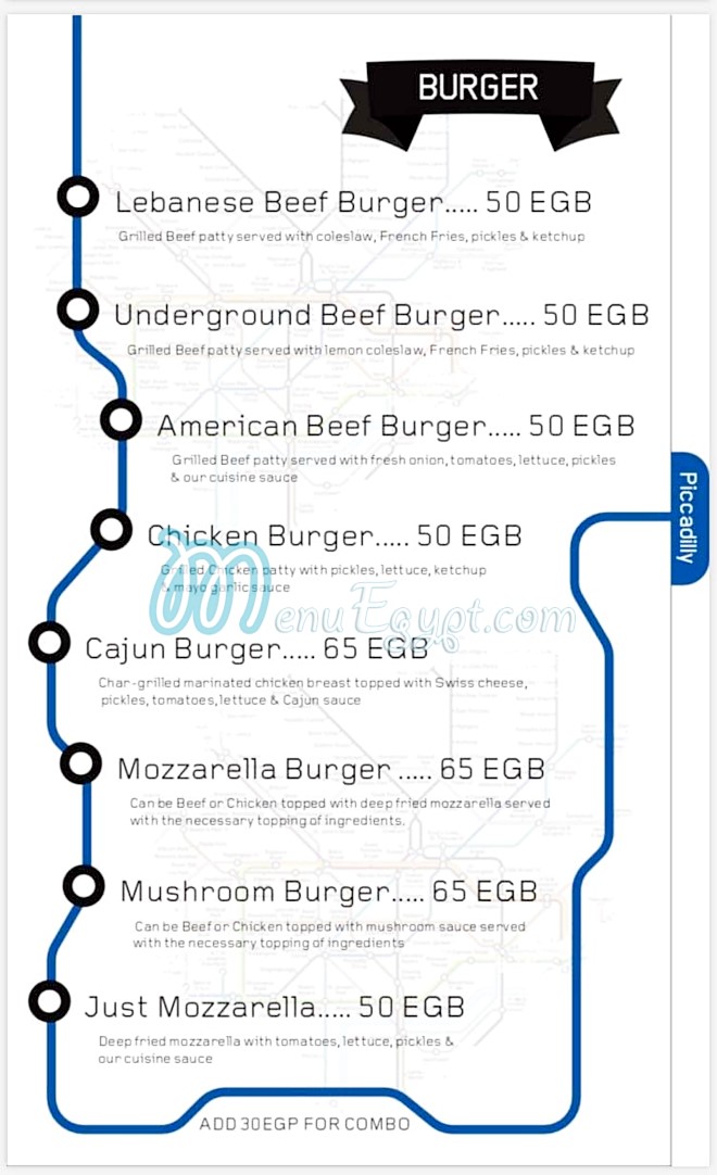 Underground -Street Food menu Egypt 1