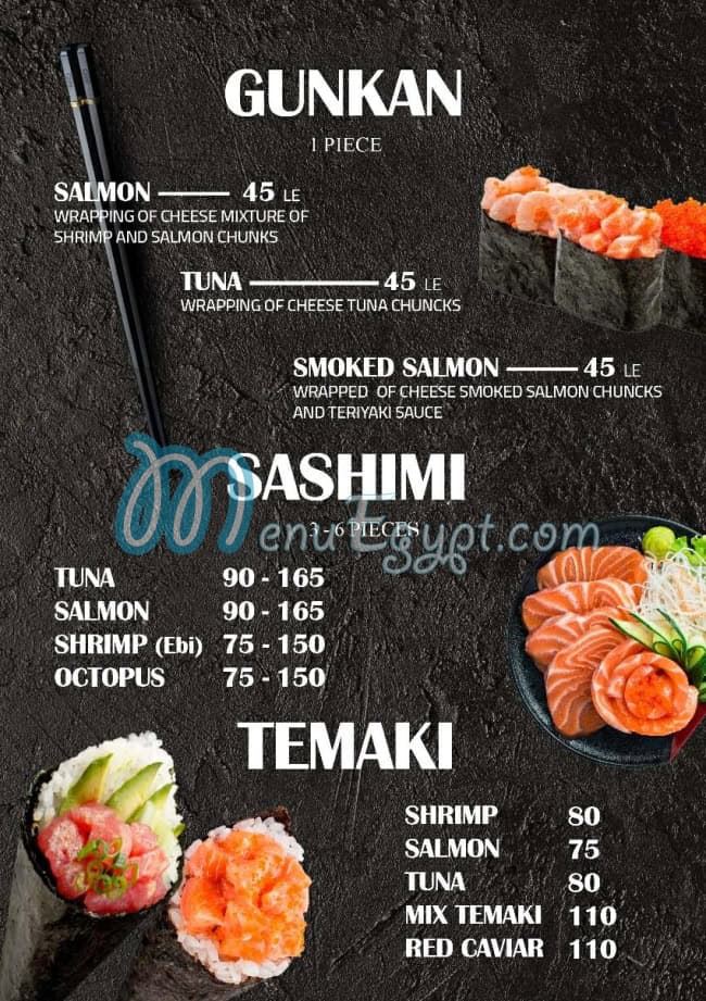 Wasabi sushi menu