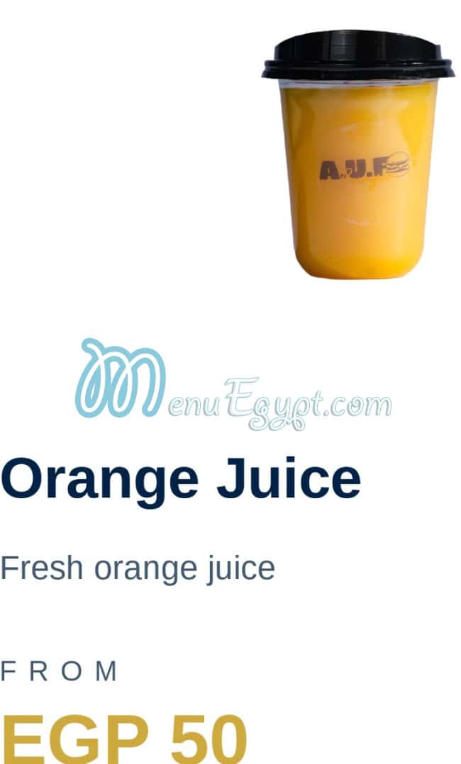A U F Burger menu Egypt 12