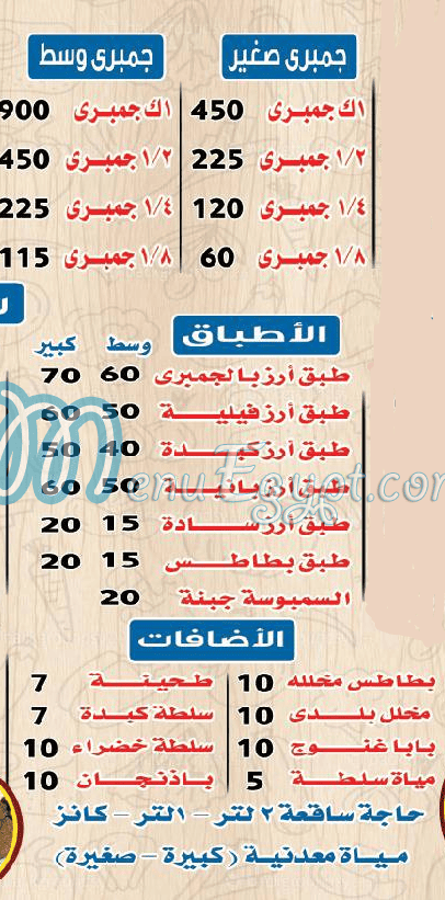 Ahmed El Sharqwey menu
