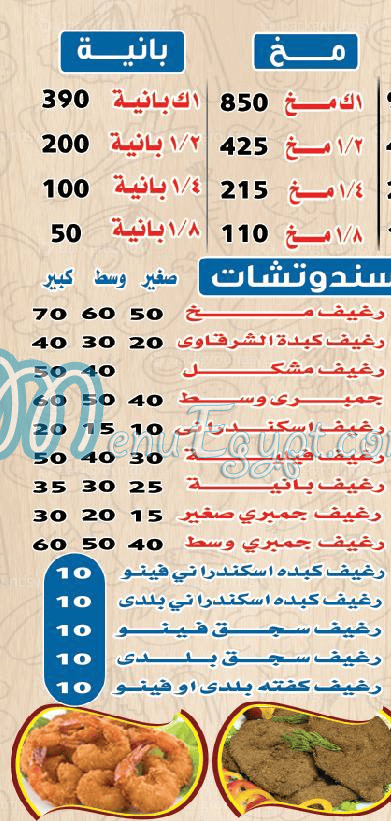 Ahmed El Sharqwey menu Egypt