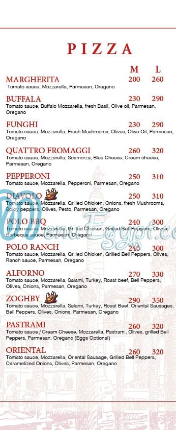 Alforno menu