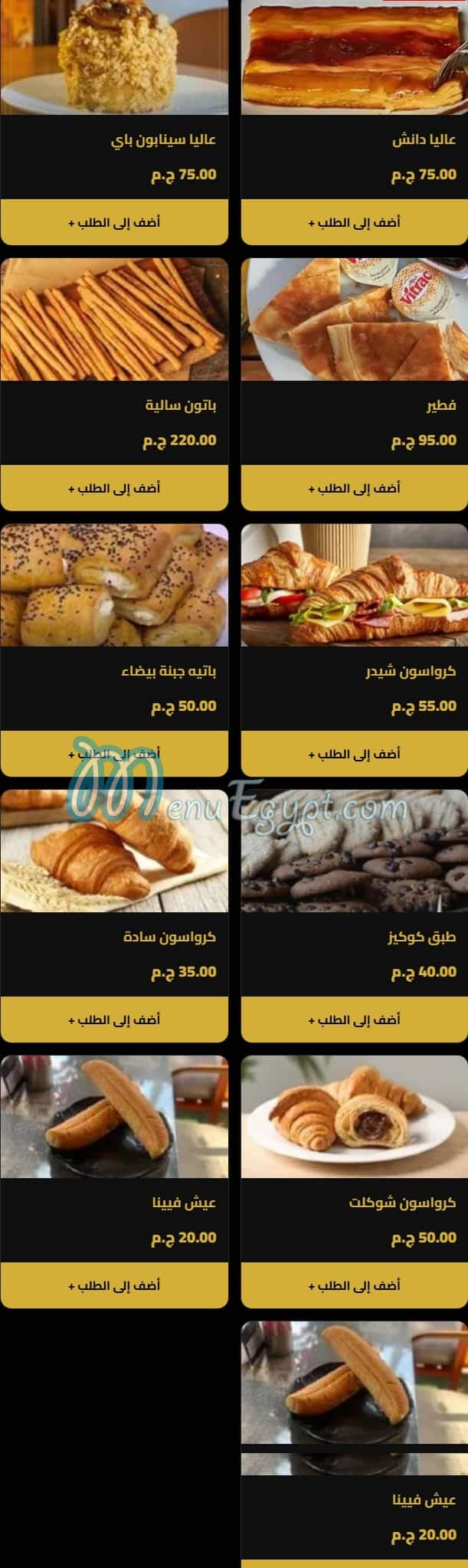 Alia  Lounge menu Egypt 7