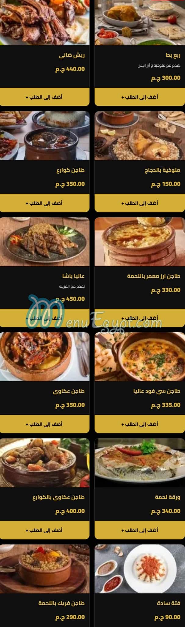 Alia  Lounge menu Egypt 2