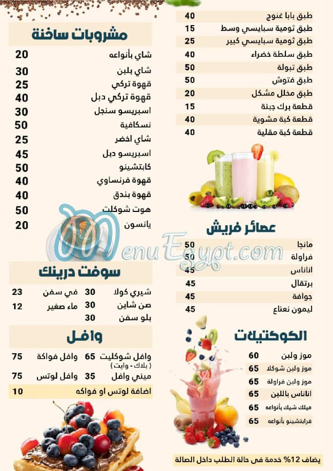 Aziz Al Sham menu prices