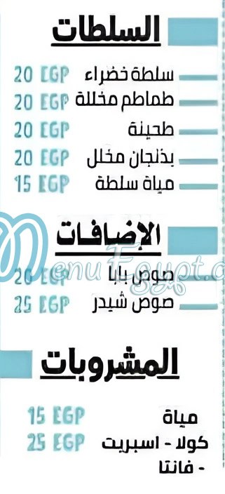 بابا الشيخ زايد مصر منيو بالعربى