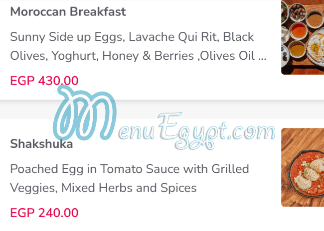Bake My Day menu Egypt