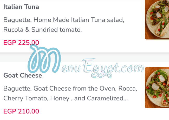 Bake My Day delivery menu