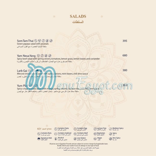 منيو بيرد كيج مصر