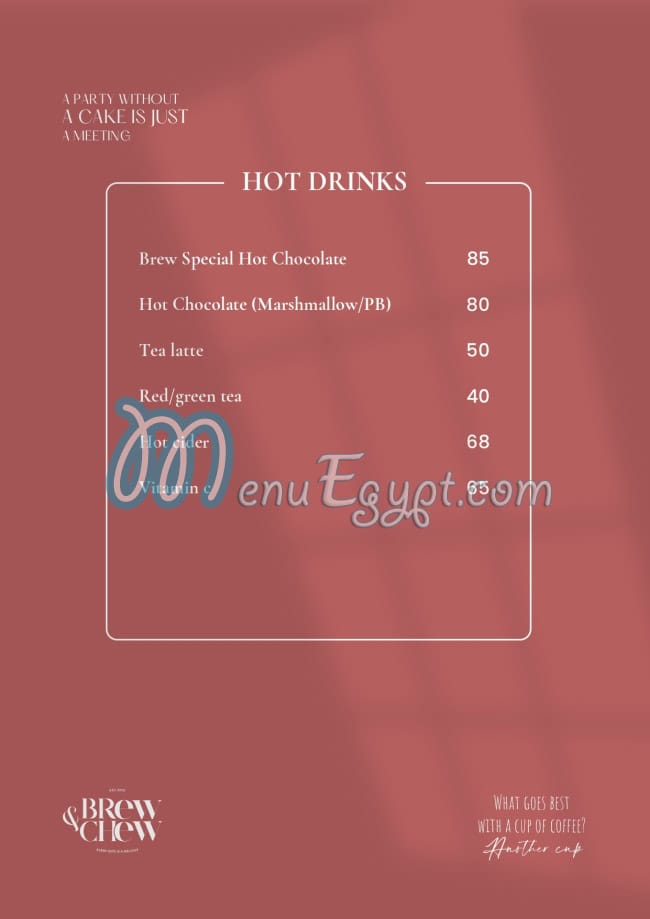 Brew and chew menu Egypt 13