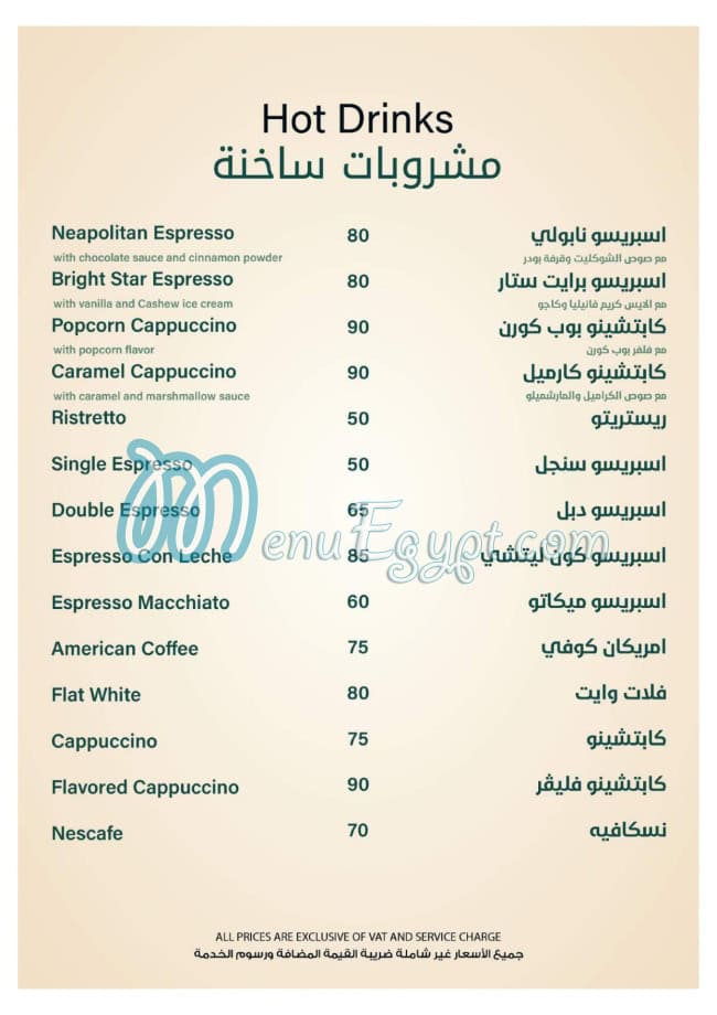 Bright Star Restaurant and Cafe menu Egypt 11