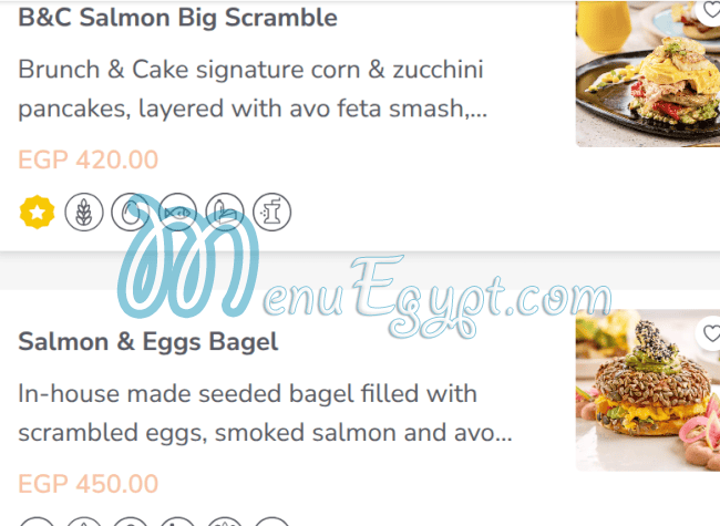 Brunch and Cake menu Egypt 1