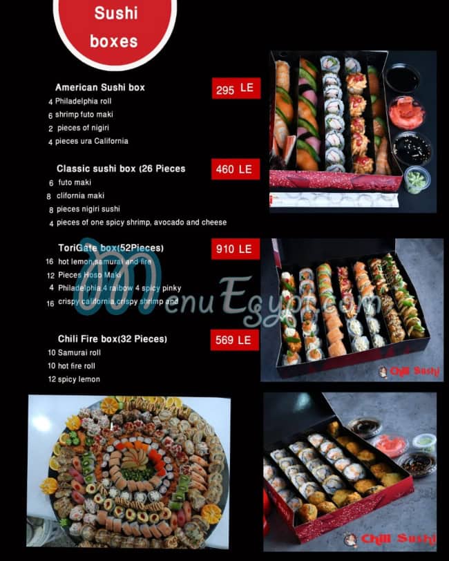 Chili Sushi menu Egypt