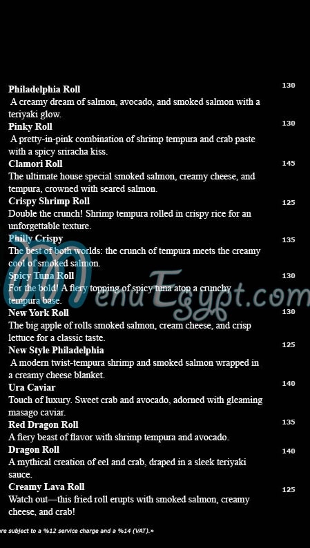 ClamoriSushi menu Egypt 3