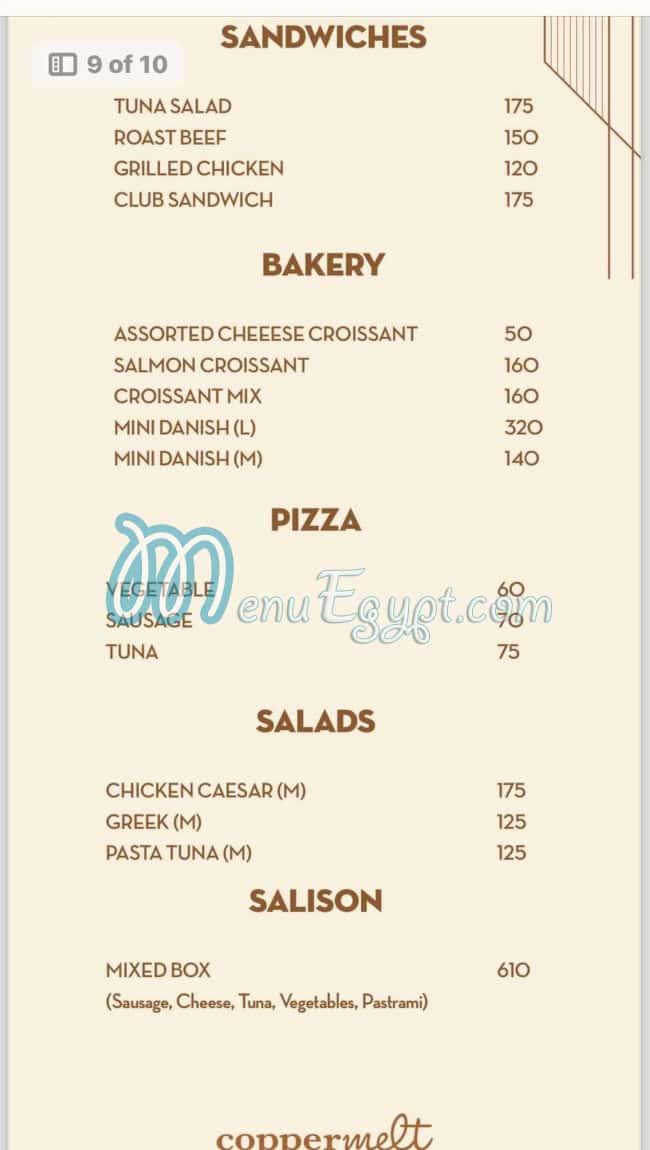 Coppermelt menu prices