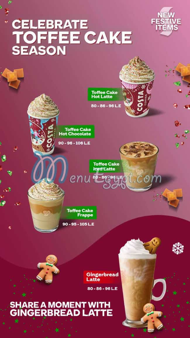 Costa Coffee menu