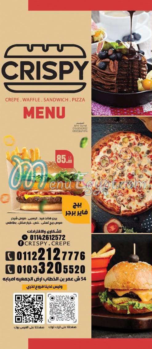 Crispy crepe menu prices