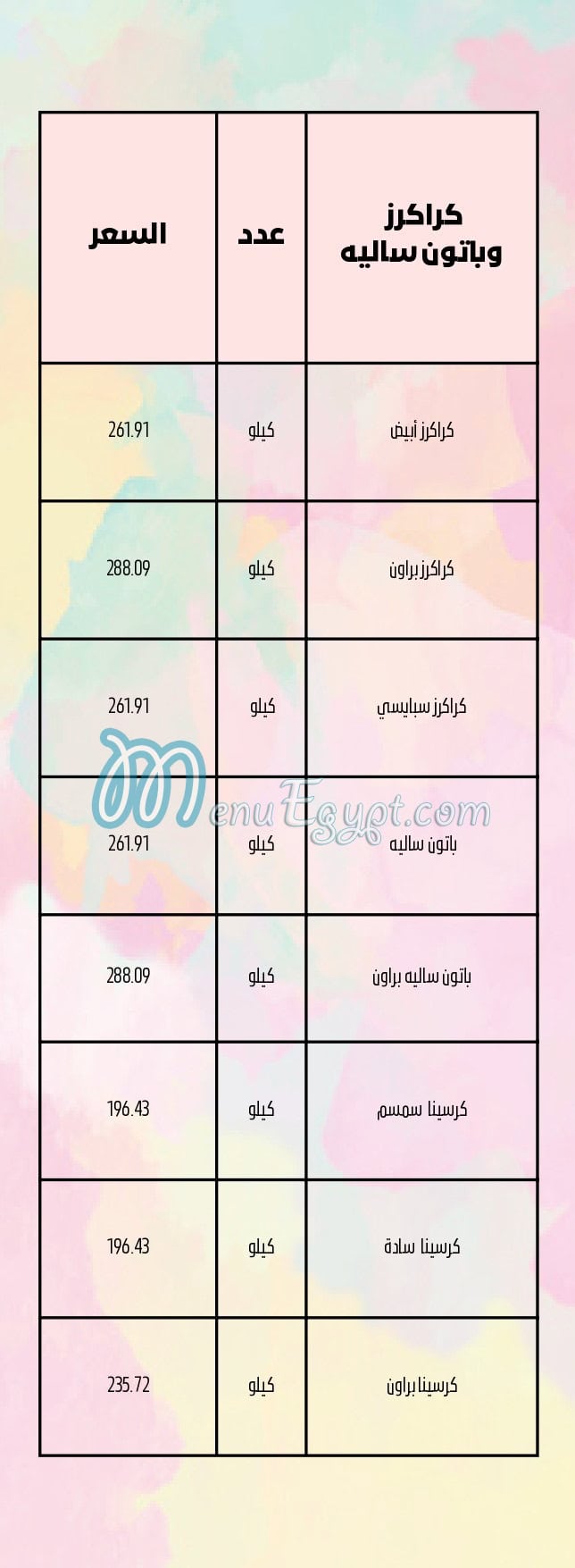 Despacito menu Egypt 10