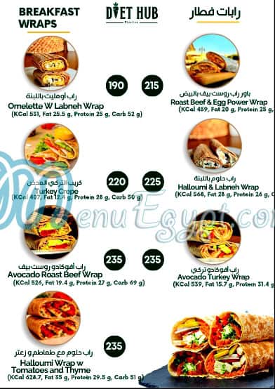 Diet Hub menu