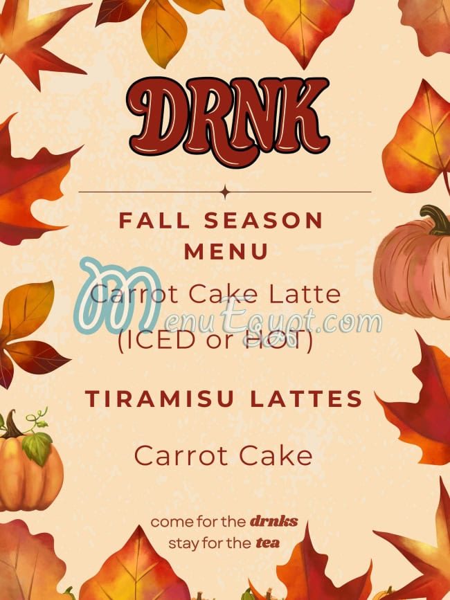 DRNK menu Egypt