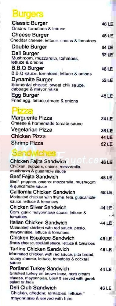 Euro Deli menu