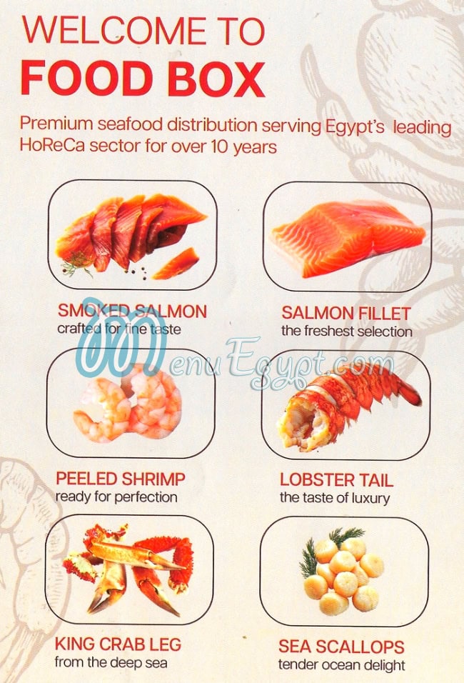 Food Box delivery menu